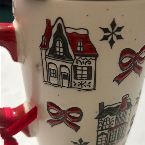 Hand-Painted Holiday Mug with Red Handle - Picture 4 of 9